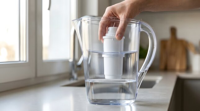 Installing a Replacement Filter Cartridge in a Water Filter Pitcher
