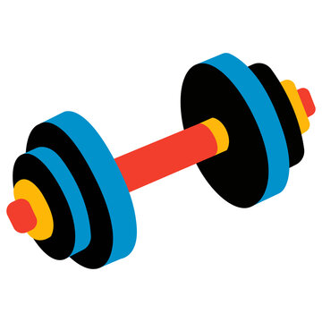 Heavy barbell weight fitness gym workout equipment vector illustration