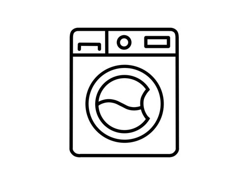 Washing machine laundry appliance icon vector line art