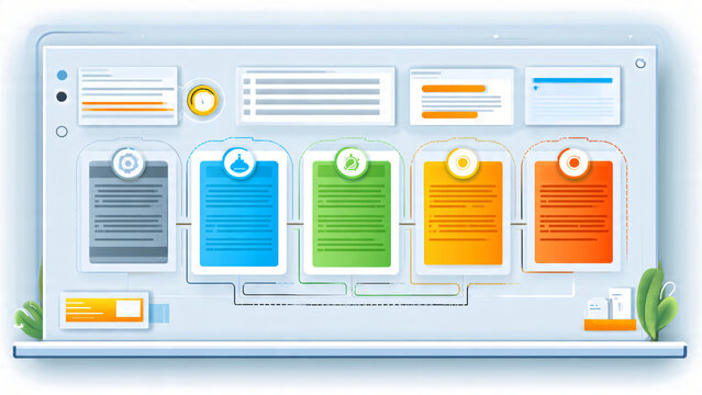 Colorful Document Management System Infographic.