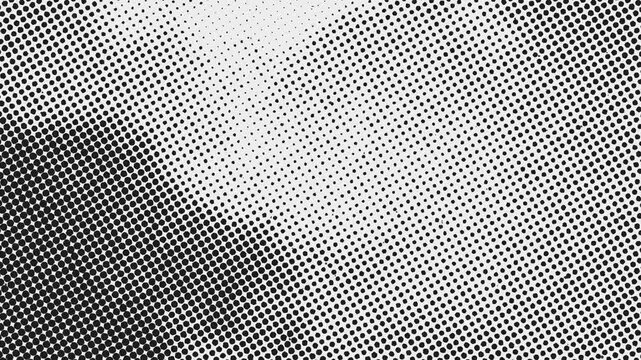 Abstract grunge halftone dot pattern animation, black dots on light gray background, stop motion texture with changing designs for creative overlay