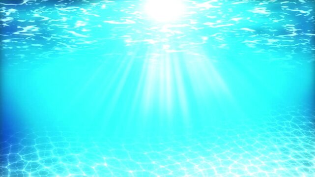 Tropical Turquoise Lagoon Underwater Sunlight with Sand Caustics, Seamless Loop 4K