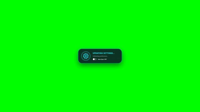 Rotating Gears System Settings Configuration UI Animated Icon Green Screen 4K