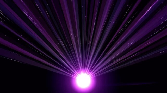 Abstract violet god rays radiating from a central light source dynamic volumetric lighting effect