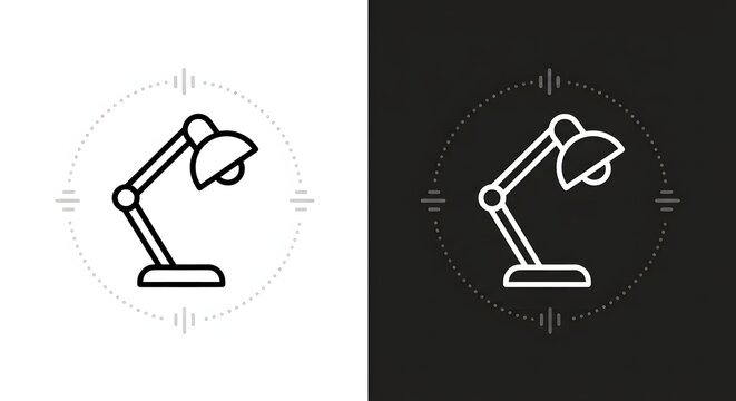Desk lamp icon vector illustration for study, office, lighting, and reading concept design
