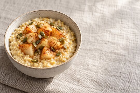Healthy grain bowl with vegetables and protein