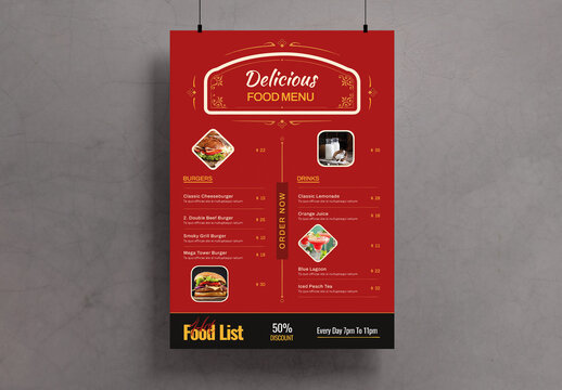 Delicious Food Menu Template