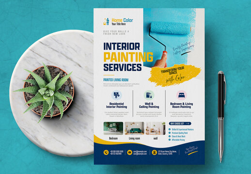 Interior Painting Service Flyer Template for Home Renovation
