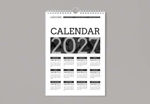 Calendar 2027 Layout Template