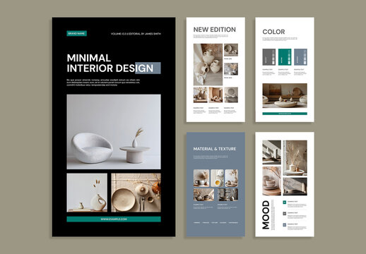Minimal Interior Design Mood Board Template