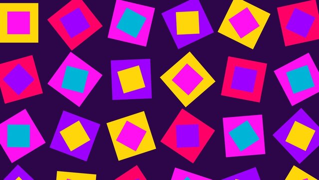 Vibrant pattern of colorful nested squares arranged in a geometric grid