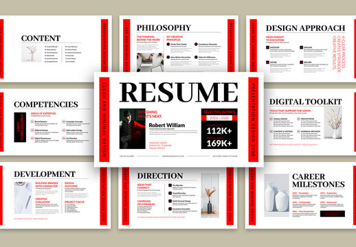Modern Resume Presentation Template Layout
