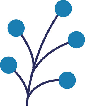 Minimalist Blue Branch Vector Illustration Ideal For Nature Graphic Design