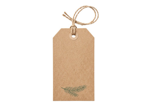 Brown kraft paper gift tag with twine string