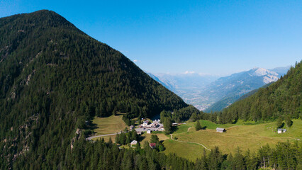  panorama from the Alps, Ergisch, Wasserfall Turtmann in Switzerland  © Angelov