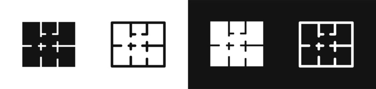 House floor plan architecture layout blueprint icon vector