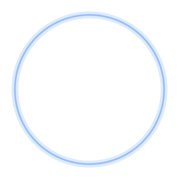 Minimalist light blue circle frame isolated on white background transparent background