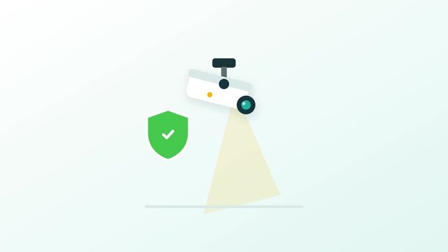 Security camera surveillance panning flat animation loop