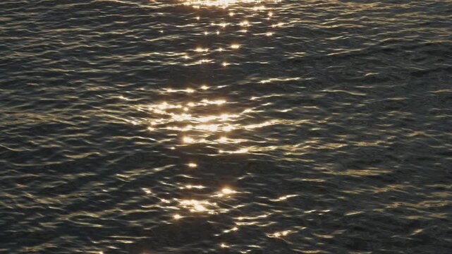 Yellow Sea Sparkling Water Surface Sunlight Reflection Cinematic