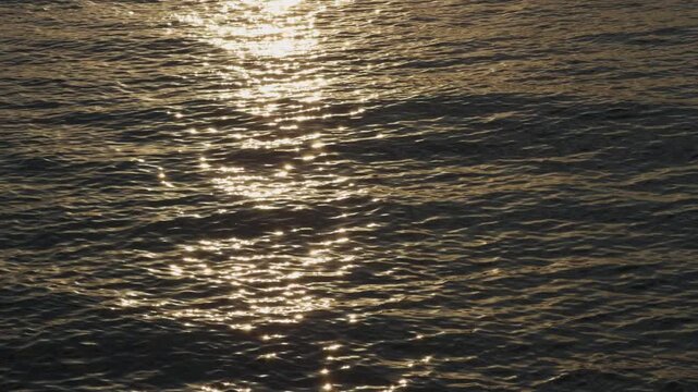 Yellow Sea Sparkling Water Surface Sunlight Reflection Cinematic