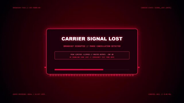 Digital Broadcast Signal Failure and Connection Loss Motion Graphics