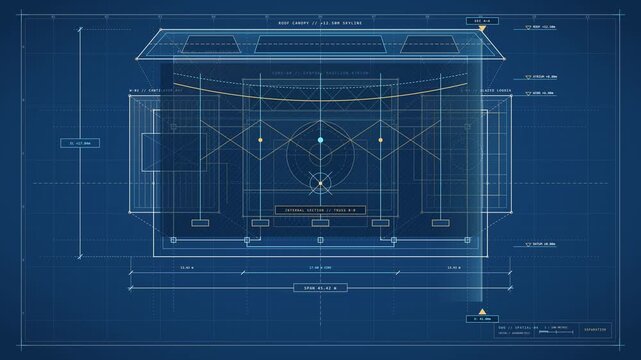 Blueprint Animation Showing Building Plan Layout