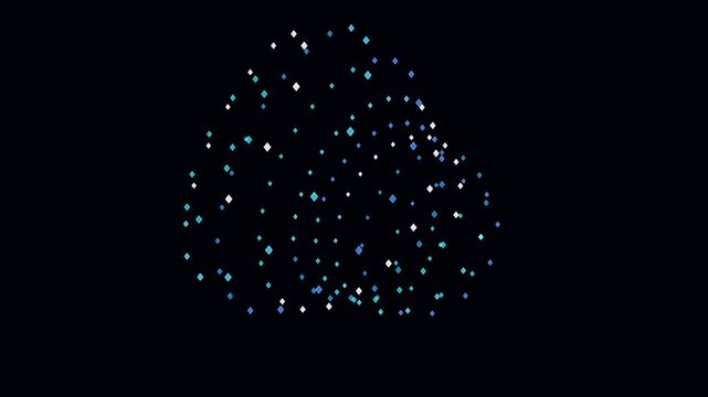 Hexagonal Diamond Grid hyper octahedron wave lattice holographic video rendered with HOLO CYAN BLUE glowing diamond rhombus facets. Ideal for geometric visualizer motion, VJ visuals, high-tech promos,