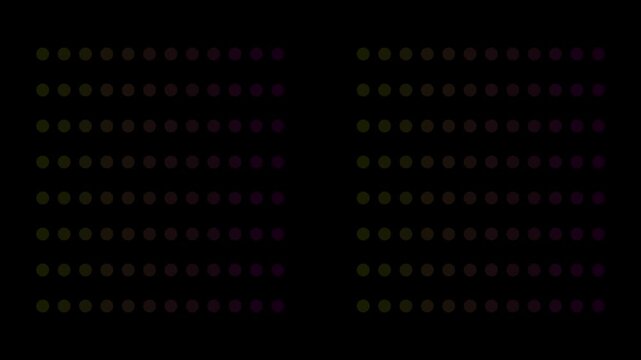 Abstract glowing dots grid on dark cosmic background