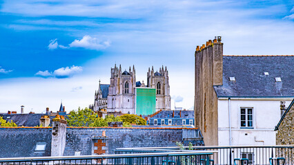 Nantes city on Erdre and Loire River in west part of France close to atlantic ocean © Olivier