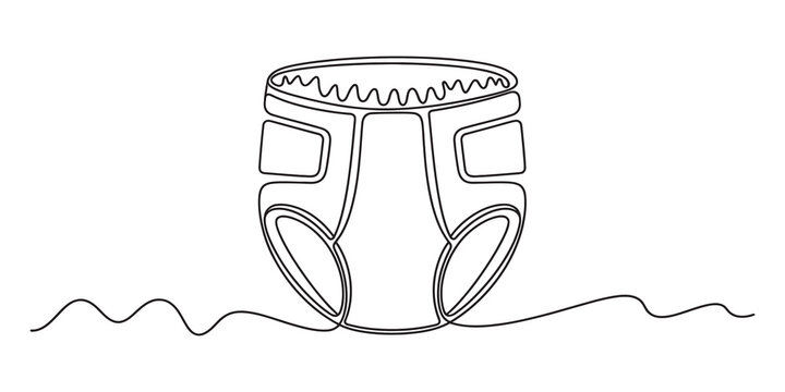 Baby diaper line art icon