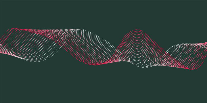 Abstract wave pattern created with a multitude of small dots showcasing a dynamic and modern aesthetic