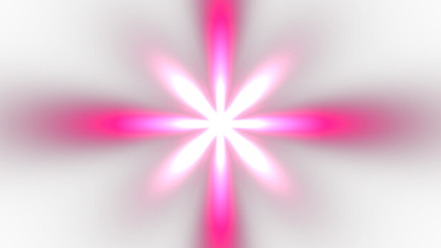 Abstract glowing pink star shape burst with soft light rays on a clean white background transparent background