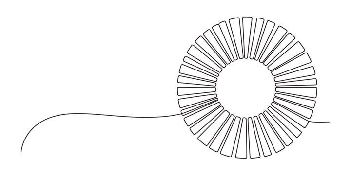 Black and white toroid inductor coil electronic component