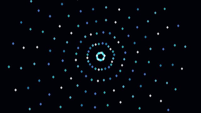 Diamond Lattice Pulse hexagonal diamond crystal lattice holographic video rendered with HOLO CYAN BLUE glowing diamond rhombus facets. Ideal for cybersecurity backdrops, VJ visuals, high-tech promos, 