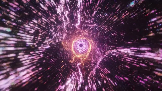 Abstract Neon Tunnel Motion Graphics Cosmic Light Speed Travel
