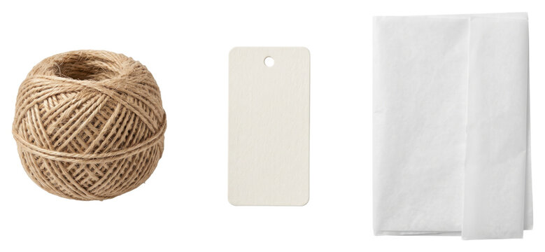 Packaging and tying materials on transparent background