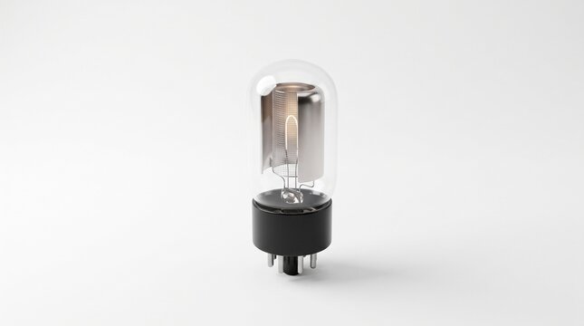 Vacuum Tube Triode 3D Illustration on White Background
 
