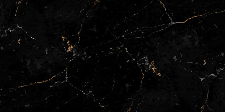 Luxury black marble background with white and gold patterns, abstract natural stone texture for walls, floors and artistic design