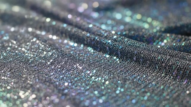 Light glints across the threads of a textured fabric in a close-up view; no location or time is provided