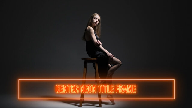 Neon Frames Titles Lower Third Center 1 &ndash; Animated Neon Frame Titles, Glowing Text Borders, Electric Light Typography and Futuristic Motion Graphics for Professional Video Editing