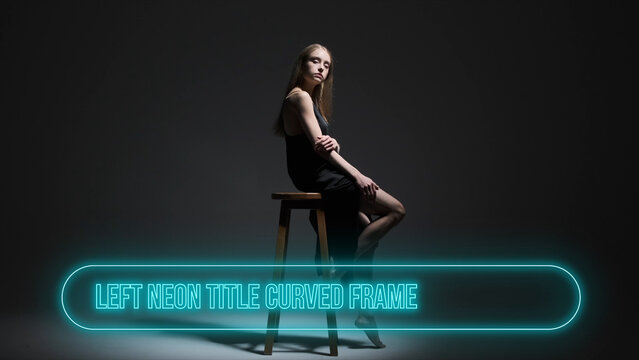 Neon Frames Titles Lower Third Curved Left 1 &ndash; Animated Neon Frame Titles, Glowing Text Borders, Electric Light Typography and Futuristic Motion Graphics for Professional Video Editing