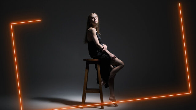 Neon Frames Titles Rectangle Left 3 &ndash; Animated Neon Frame Titles, Glowing Text Borders, Electric Light Typography and Futuristic Motion Graphics for Professional Video Editing