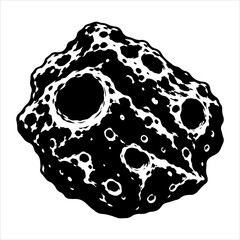 Irregular meteorite specimen with cratered extraterrestrial surface © IndahSuryati