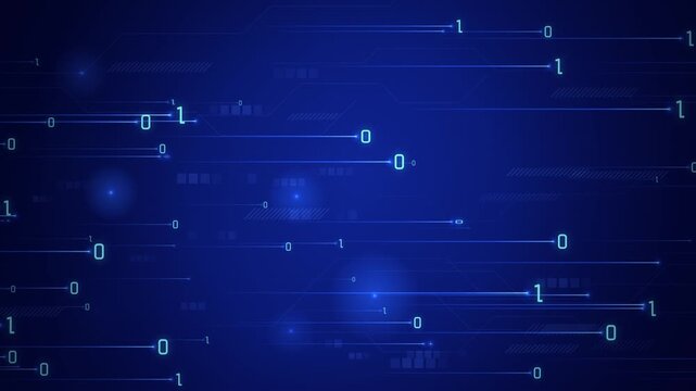 Binary Code Data Flow Motion Graphics 4K Background