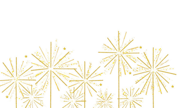 Abstract Golden Fireworks Pattern Transparant Background. Ideal for Holiday Decor or Celebration.