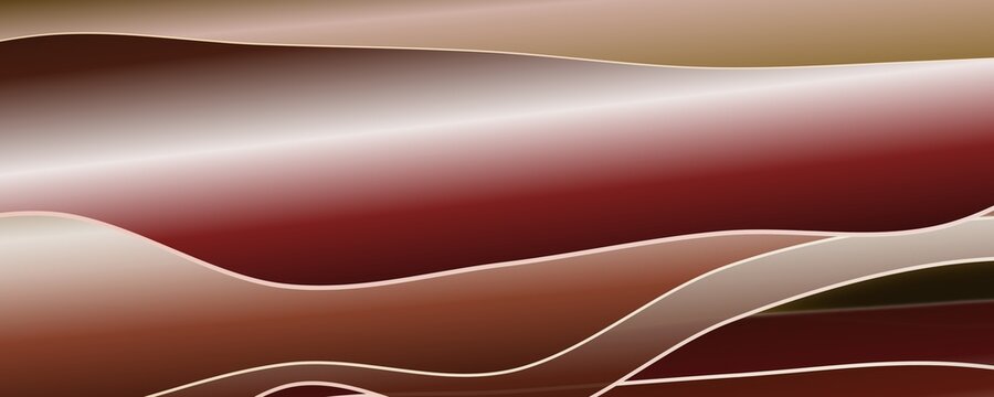 Warm burgundy and bronze gradient abstract wave vector