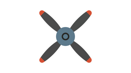 Flat vector illustration of a four blade airplane propeller isolated on white © Gordenpanjang