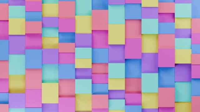 Pastel 3D Square Blocks Grid Extruding Motion Background