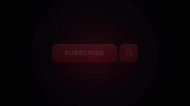 Dark red subscribe button animation with bell notification icon