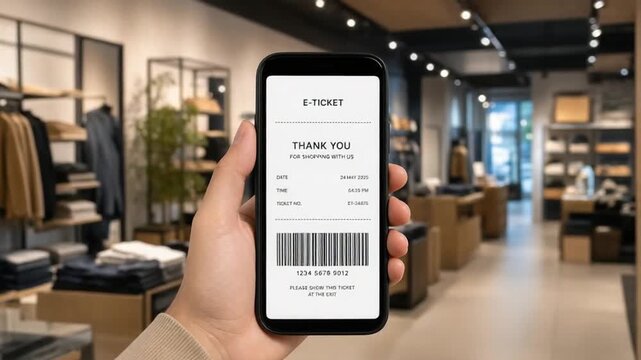 Store e-ticket on a mobile phone.